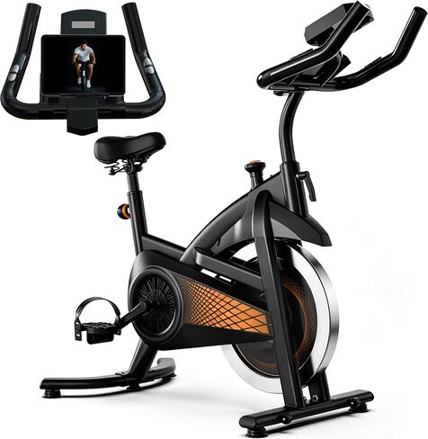 Exercise Bike Indoor Stationary Bike with Bluetooth Cycling Bicycle for Home Gym 300 lbs Weight Capacity Adjustable Seat/Handlebar for Office Cardio Workout in Kuwait