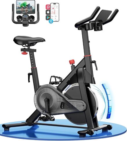 SupeRun Magnetic Exercise Bike, Stationary Bike for Home, 32-Level Resistance Indoor Cycling with 300 lb Weight Capacity, Low Noise, and Fitness Courses (Fits Users 5'1" to 5'11"） in Saudi Arabia