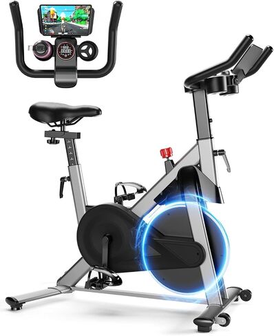 SupeRun Magnetic Exercise Bike, Stationary Bike for Home, 32-Level Resistance Indoor Cycling with 300 lb Weight Capacity, Low Noise, and Fitness Courses (Fits Users 5'1" to 5'11"） in Saudi Arabia
