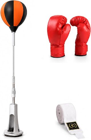 Boxing Reflex Bag with Stand, Adjustable Height Speed Reflex Punching Bag Boxing Reaction Ball for Home Gym Adults & Teens in Kuwait