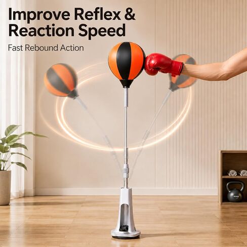 Boxing Reflex Bag with Stand, Adjustable Height Speed Reflex Punching Bag Boxing Reaction Ball for Home Gym Adults & Teens in Kuwait