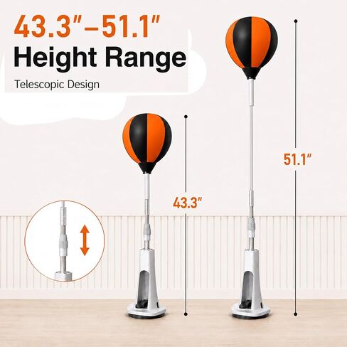 Boxing Reflex Bag with Stand, Adjustable Height Speed Reflex Punching Bag Boxing Reaction Ball for Home Gym Adults & Teens in Kuwait