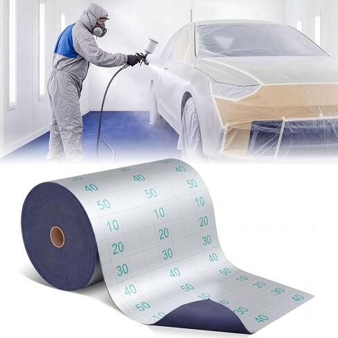 BreezeHug Paint Booth Mat 32 x 118ft Waterproof Garage Flooring Protects Surfaces from Paints Build-up Color Paint Casting Static Dissipative Flooring Water Stain Resistant Floor Runner Blue in Kuwait
