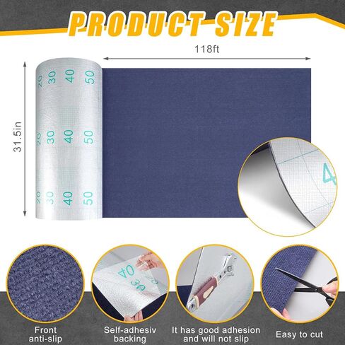 BreezeHug Paint Booth Mat 32 x 118ft Waterproof Garage Flooring Protects Surfaces from Paints Build-up Color Paint Casting Static Dissipative Flooring Water Stain Resistant Floor Runner Blue in Kuwait