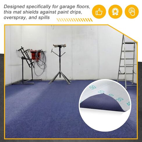 BreezeHug Paint Booth Mat 32 x 118ft Waterproof Garage Flooring Protects Surfaces from Paints Build-up Color Paint Casting Static Dissipative Flooring Water Stain Resistant Floor Runner Blue in Kuwait