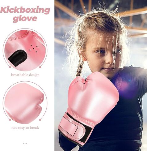 NUOBESTY Kids Boxing Gloves Pink Toddler Sparring Mitts for 3-8 Years, Soft Sponge Padding PU Punching Bag Gloves for Kickboxing, Muay Thai Training, Youth Girls Boys Practice at Home in Kuwait
