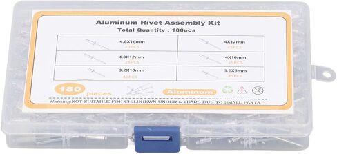 Blind Flange Aluminium Alloy Kit 180Pcs 6 Sizes Assortment Set for Fixing Soft Materials and Splicing Objects Durable Storage Box Included in Kuwait