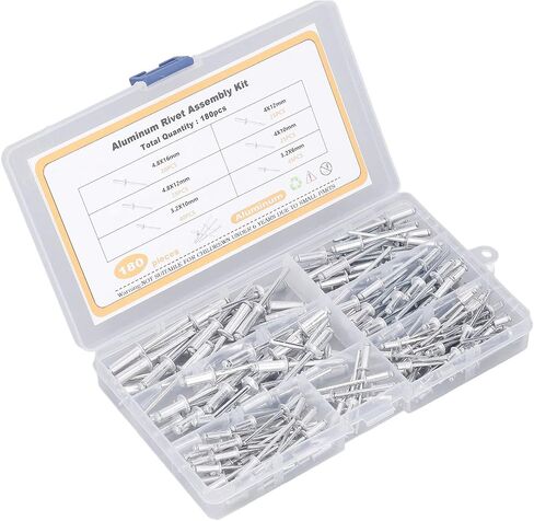 Blind Flange Aluminium Alloy Kit 180Pcs 6 Sizes Assortment Set for Fixing Soft Materials and Splicing Objects Durable Storage Box Included in Kuwait