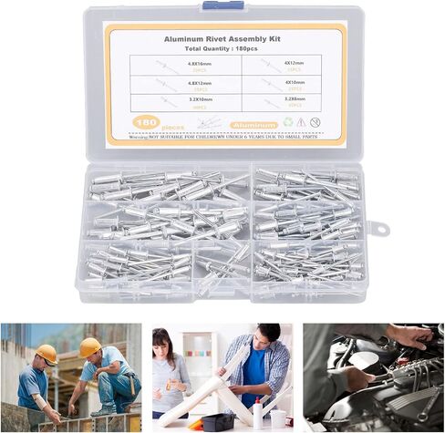 Blind Flange Aluminium Alloy Kit 180Pcs 6 Sizes Assortment Set for Fixing Soft Materials and Splicing Objects Durable Storage Box Included in Kuwait