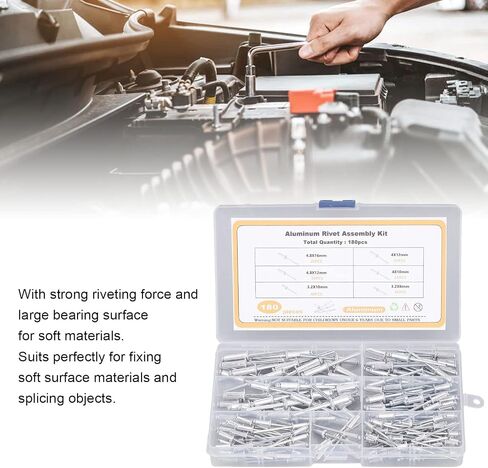Blind Flange Aluminium Alloy Kit 180Pcs 6 Sizes Assortment Set for Fixing Soft Materials and Splicing Objects Durable Storage Box Included in Kuwait