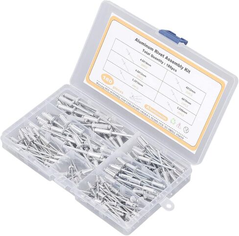 Blind Flange Aluminium Alloy Kit 180Pcs 6 Sizes Assortment Set for Fixing Soft Materials and Splicing Objects Durable Storage Box Included in Kuwait