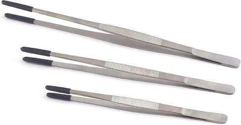 Tweezers Steam & Ultrasonic PVC Coated Tips Non Marring 3 Pcs 8" 10" 12" Stainless Steel Steamer Tweezers in Kuwait