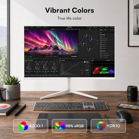 24 inch Gaming Computer Monitor FHD 1920x1080p 75Hz Refresh Rate 16:9 Aspect Ratio Ergonomic Tilt Sync Visual Experience for Work & Play Home Office Support Wall Mount Install（75 * 75mm） in Saudi Arabia