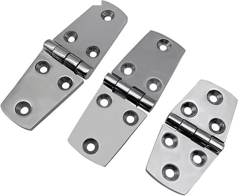 Stainless Steel 316 with 6 Holes 76mm Heavy Duty Mirror Polish Hinge 4Pcs in Kuwait