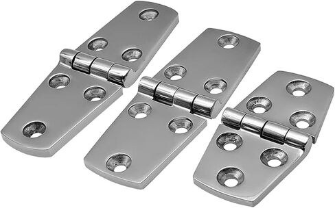 Stainless Steel 316 with 6 Holes 76mm Heavy Duty Mirror Polish Hinge 4Pcs in Kuwait