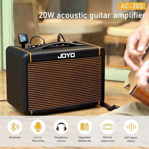 حزم JOYO 20W Guitar Amp للجيتار الصوتي (AC-20S) مع كابلات JOYO XLR بطول 20 قدمًا (CM-28) in Kuwait