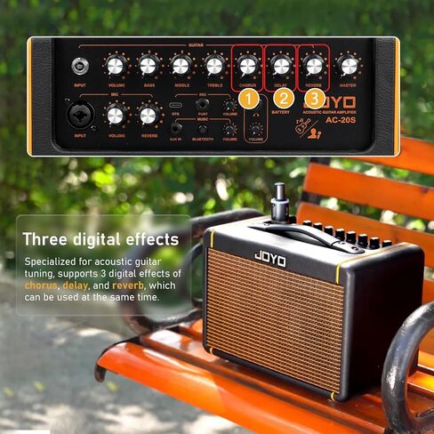 حزم JOYO 20W Guitar Amp للجيتار الصوتي (AC-20S) مع كابلات JOYO XLR بطول 20 قدمًا (CM-28) in Kuwait