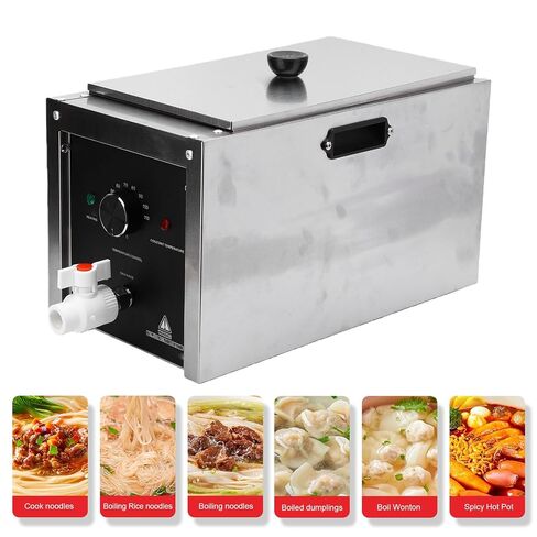 banapoy 2 Holes Commercial Pasta Cooker, 10L Electric Pasta Cooker with 2 Strainers & Accurate Temperature Control, Electric Noodle Cooking Machine for Restaurant Dumplings (US Plug 110V) in Kuwait