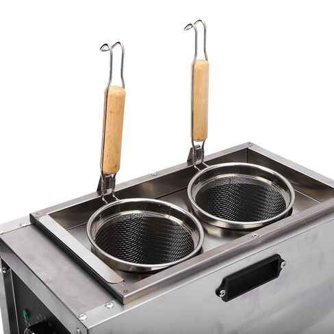 banapoy 2 Holes Commercial Pasta Cooker, 10L Electric Pasta Cooker with 2 Strainers & Accurate Temperature Control, Electric Noodle Cooking Machine for Restaurant Dumplings (US Plug 110V) in Kuwait