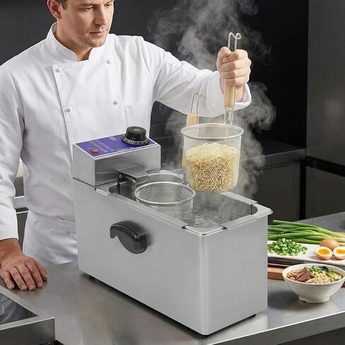 Stainless Steel Commercial Electric Pasta Cooker with Filter Baskets, 30℃-110℃ Adjustable Temp Noodle Boiler for Restaurant & Canteen in Kuwait