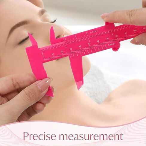 5 قطع مسطرة حواجب، أداة قياس حواجب بلاستيكية | مسطرة قياس الحواجب ذات مقياس مزدوج من رنيه فرجار مسطرة قياس منزلق لفناني الحواجب الصغيرة وشم الحواجب in Kuwait