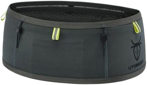 UTOBEST Running Belt for Men & Women, Bounce-Free Running Waist Pack Fits All Phones, 4-Pocket No Zipper Trail Running Belt With 500ml Soft Flask, Pole Carry Straps for Race, Trail (B7 Pro-Grey, 2XS) in Kuwait