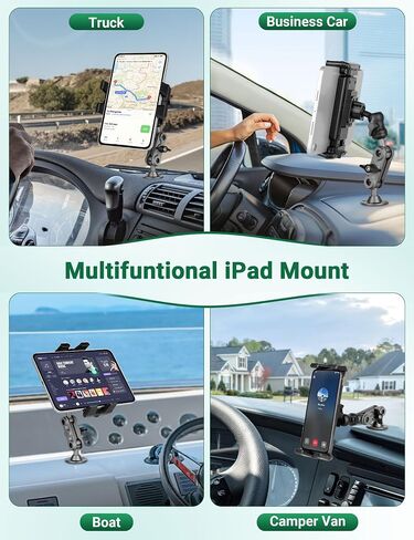 Aluminum Heavy Duty Drill Base Tablet Holder for Car, Tablet Mount for Truck Boat Dashboard Commercial Vehicle and Wall, Ipad Mount Holder for 4.7-12.9" iPad Pro/Air/Mini/Samsung Galaxy Tab in Saudi Arabia