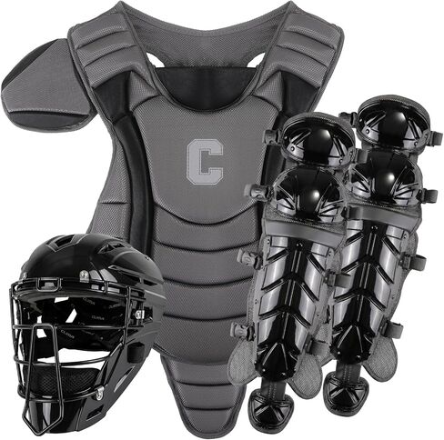 مجموعة معدات Cienfy Baseball Catcher للشباب - تتضمن خوذة، وواقي للصدر، وواقي للساق in Kuwait