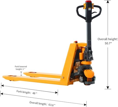 APOLLO Electric Pallet Jack Truck Lithium Battery 3300lbs Capacity 48" Length x 27" Width Fork Size for Material Handling in Saudi Arabia