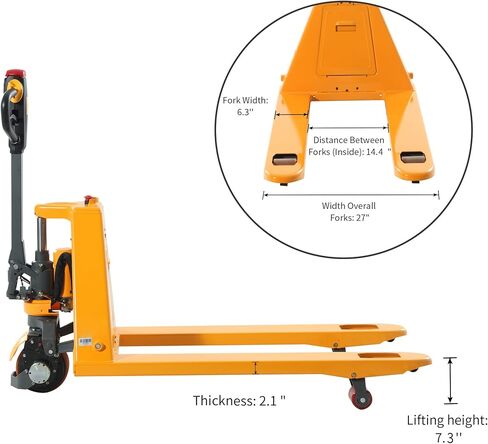 APOLLO Electric Pallet Jack Truck Lithium Battery 3300lbs Capacity 48" Length x 27" Width Fork Size for Material Handling in Saudi Arabia