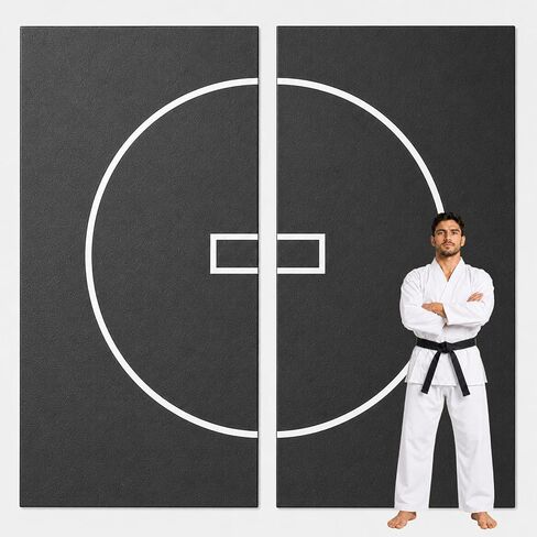 حصائر مصارعة Pipleo مقاس 10 × 10 بوصات للمنزل، حصائر جيو جيتسو قابلة للطي، حصائر Bjj قابلة للدوران للمنزل، حصائر جيو جيتسو لـ Bjj Jiu Jitsu Judo Grappling Boxing Taekwondo Mma مع أشرطة وحقيبة in Kuwait