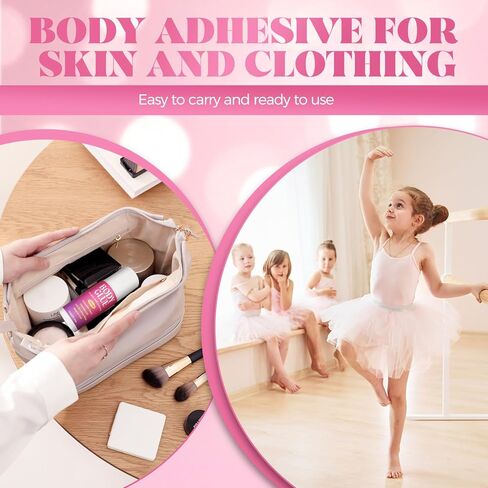 غراء للجسم للملابس والبشرة، 2.54 أونصة، لاصق للجسم قابل للدوران، مقاوم للعرق، غراء مؤخرة قابل للغسل بالماء، غراء عصري للراقصين، ملابس المسرح، الشعر المستعار، الجوارب، حمالات الصدر in Kuwait
