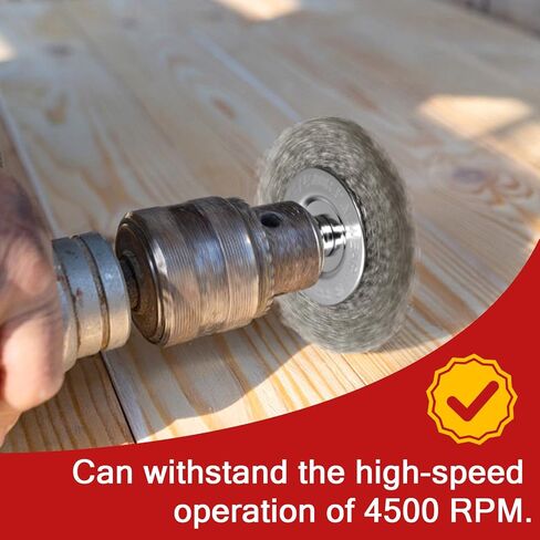 11 Pcs Metal Carbon Steel Wire Wheel for Drill Set,Wool Brush Drill Attachment for Removing Paint and Rust with 1/4" Round Shank in Kuwait