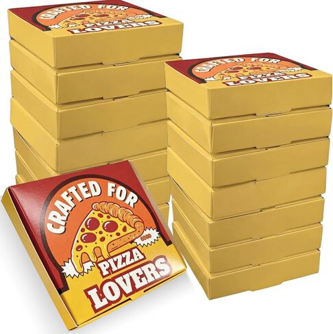 50 Pcs Mini Pizza Boxes, Square, Kraft, 3.54 x 3.54 x 0.79 Inch | Small Cardboard Box, Takeout Food Storage for Party Favors, Birthdays, Weddings and Holiday Parties in Kuwait