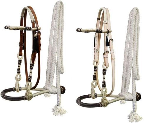 Showman Leather Headstall Rawhide Show Bosal w/Cotton Mecate in Kuwait