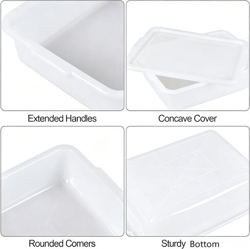 3 Pack Dough Proofing Tray with Lids, Food Storage Containers | Pizza Oven Accessories Proofing Tray, Pizza Dough Proofing Box, Commercial Quality in Kuwait