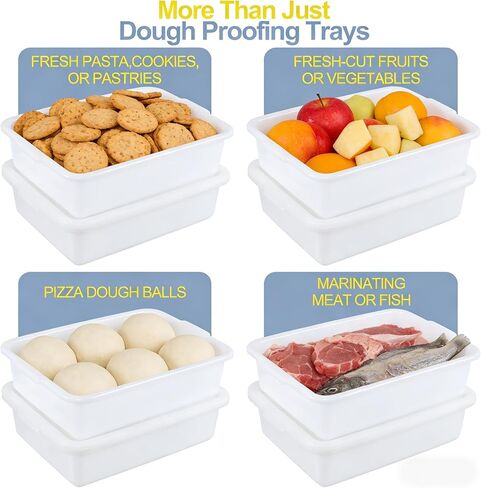 3 Pack Dough Proofing Tray with Lids, Food Storage Containers | Pizza Oven Accessories Proofing Tray, Pizza Dough Proofing Box, Commercial Quality in Kuwait