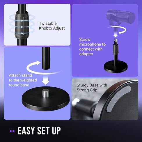 FIFINE XLR/USB Gaming Microphone with Desktop Mic Stand Kit, Streaming Dynamic Microphone with RGB, Gain Knob, Headphone Jack, Adjustable Table Mic Stand for Recording, Podcast, Voice-Over-AM8+BS1 in Kuwait