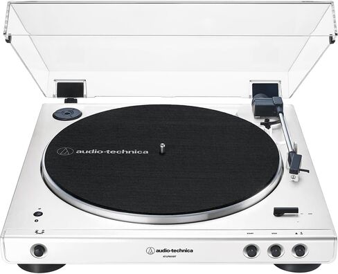Audio-Technica AT-LP60XBT-WW Fully Automatic Wireless Belt-Drive Turntable with Bluetooth Bundle with Record Care Solution, Deco Gear Cleaning Kit, Stroboscope and Record Stabilizer in Saudi Arabia