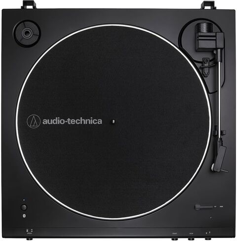 Audio-Technica AT-LP60XBT-BK Fully Automatic Belt-Drive Bluetooth Turntable, Black Bundle with 2 YR CPS Enhanced Protection Pack, Record Care Solution, Cleaning Kit, Stroboscope and Record Stabilizer in Saudi Arabia