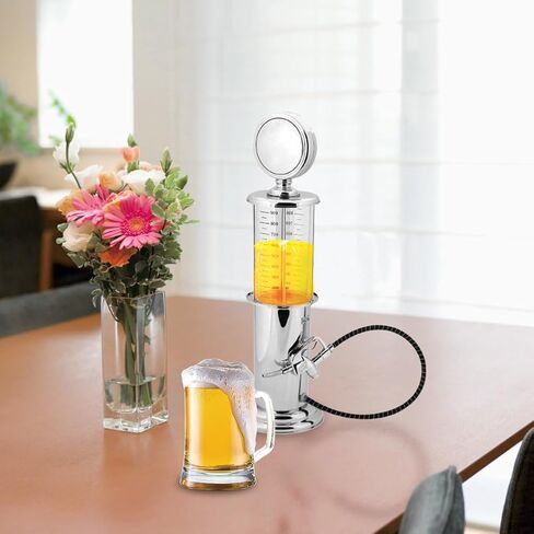 Tiiyee Beer Tower Dispenser, Beverage Dispenser Tower Gas Pump 1000cc | Liquor Keg Wine Station Awesome Alcohol Container Whiskey Decanter Gift with Single Hole for Men Kitchen Home Party Bar in Kuwait