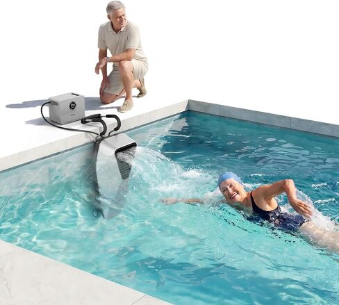 iGarden Portable Swim Jet X AIR لحمام السباحة، آلة تيار السباحة مع تدفق قابل للتعديل بـ 5 تروس، بدون تركيب، وقت تشغيل يصل إلى 2.5 ساعة، التحكم في التطبيق، 790GPM تدريب مولد تيار حمام السباحة والمرح in Kuwait