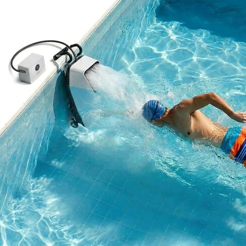 iGarden Portable Swim Jet X AIR لحمام السباحة، آلة تيار السباحة مع تدفق قابل للتعديل بـ 5 تروس، بدون تركيب، وقت تشغيل يصل إلى 2.5 ساعة، التحكم في التطبيق، 790GPM تدريب مولد تيار حمام السباحة والمرح in Kuwait