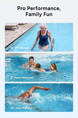 iGarden Portable Swim Jet X AIR لحمام السباحة، آلة تيار السباحة مع تدفق قابل للتعديل بـ 5 تروس، بدون تركيب، وقت تشغيل يصل إلى 2.5 ساعة، التحكم في التطبيق، 790GPM تدريب مولد تيار حمام السباحة والمرح in Kuwait