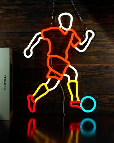 Football Neon Signs for Wall Decor,Football Player LED Neon light, Dimmable USB Powered, Sport Light Up Rubgy Sign for Home Football Gym Bedroom Man Cave Game Room Sport Room Garage,Gift for Football Fans Teenager in Saudi Arabia