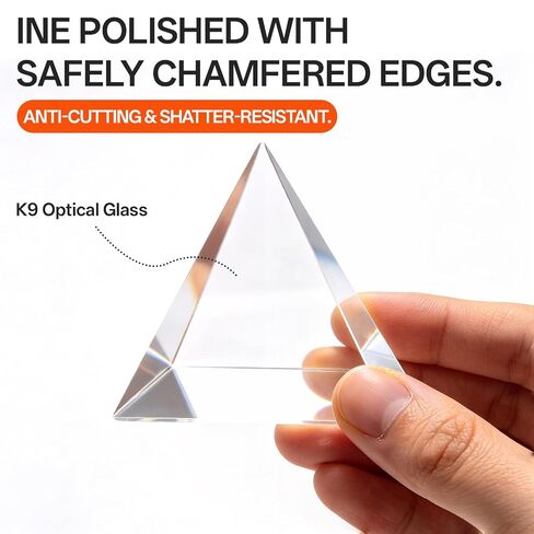 4 Pack K9 Optical Crystal Prism Set –50mm Crystal Ball, Cube, Triangular Prism, Pyramid for Photography Teaching Entertainment in Kuwait