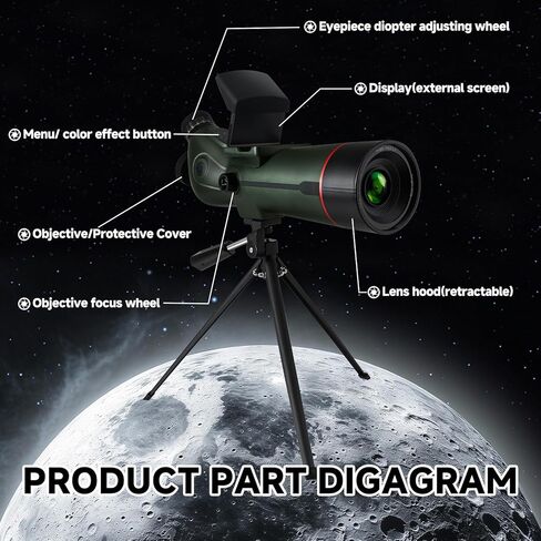 Smart Telescope, Professional Refractor Auto-focus Portable Digital Electronic Telescopes with 4K Astrophotography Camera, Internal And External Dual Screens Spotter for Adults and Beginners Astronomy in Kuwait
