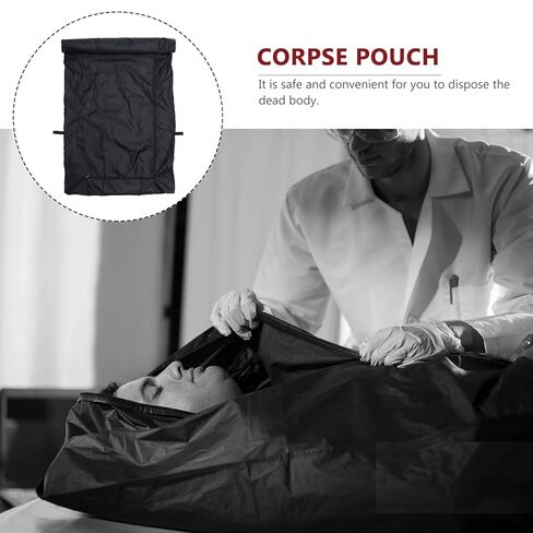 Mobestech Portable Oxford Cloth Body Bag, Waterproof Cadaver Storage Bag, Anti-Leakage Corpse Handling Pouch for Funeral and Transport, Black Sturdy Treatment Carrier in Kuwait