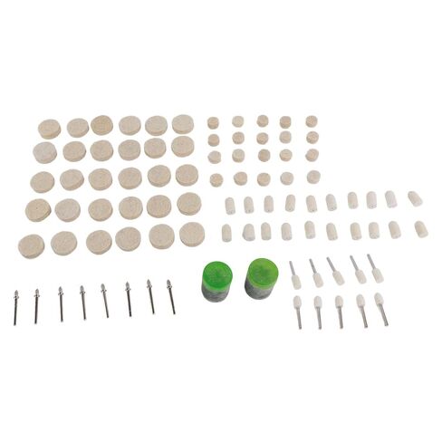 90 Pcs Wool Felt Polishing Wheel Kit for Rotary Tools Polishing and Effective for Metal and Non-Metallic Surfaces, Metal Cleaning, Unrusting, Grinding, Stripping in Kuwait