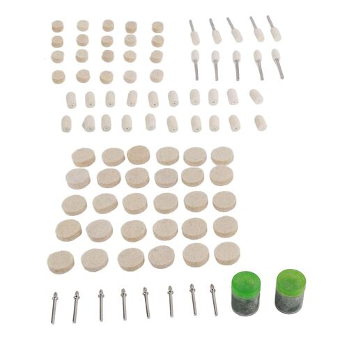 90 Pcs Wool Felt Polishing Wheel Kit for Rotary Tools Polishing and Effective for Metal and Non-Metallic Surfaces, Metal Cleaning, Unrusting, Grinding, Stripping in Kuwait